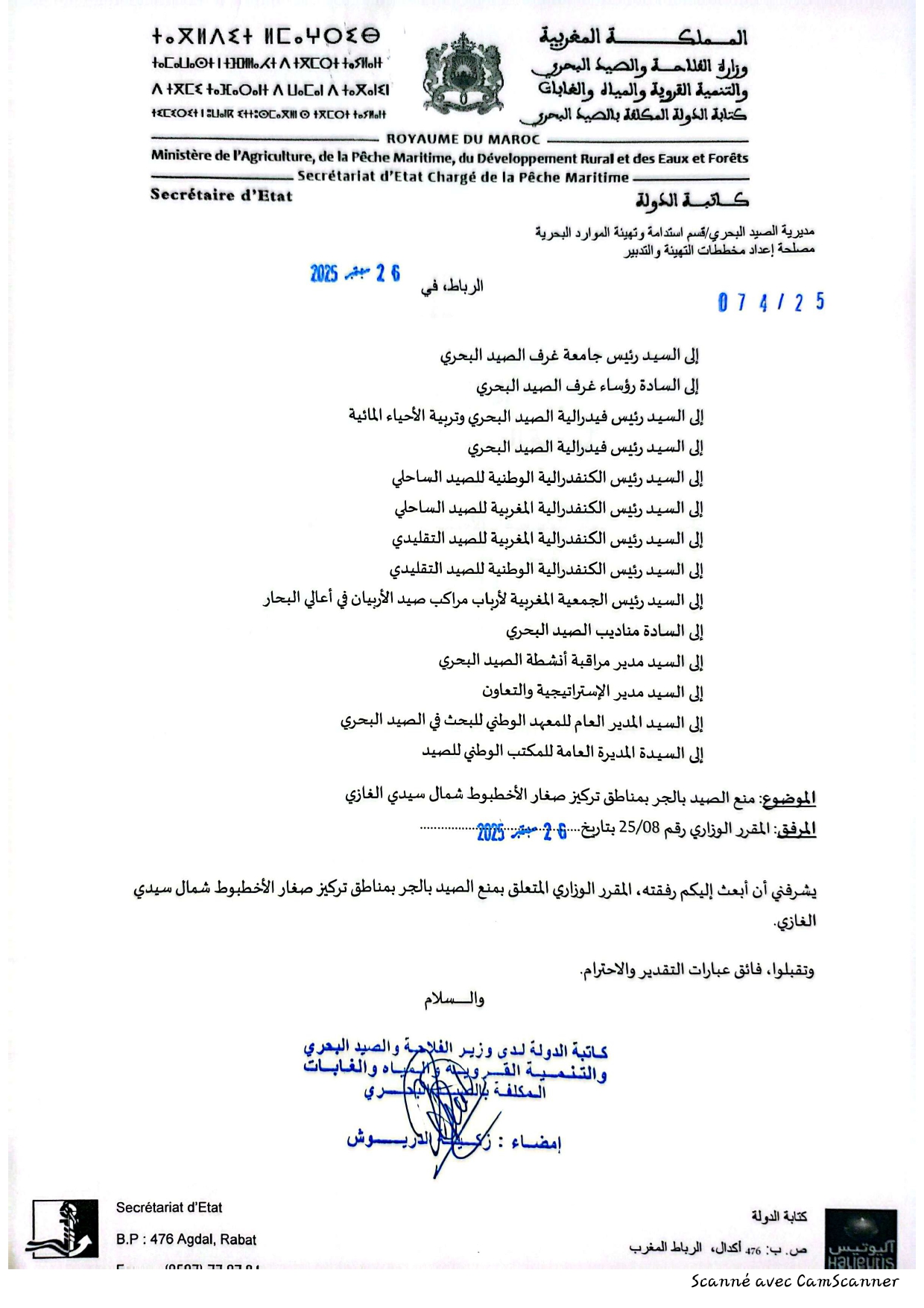 منع الصيد بالجر بمناطق تركيز صغار الأخطبوط